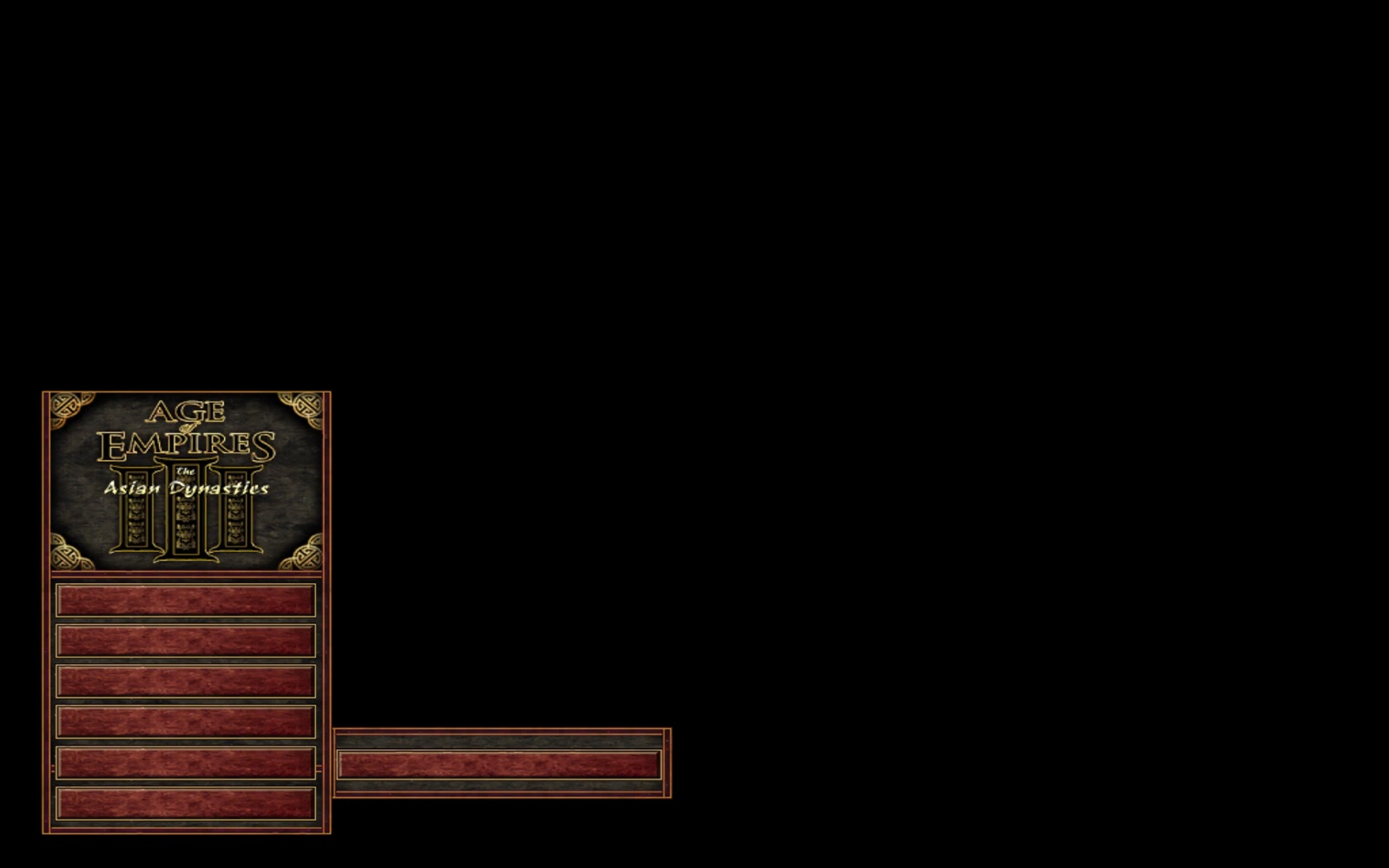 The modded build adds a sixth Mods button and its dropdown through a data patch, without touching game code (labels pending the font fix).